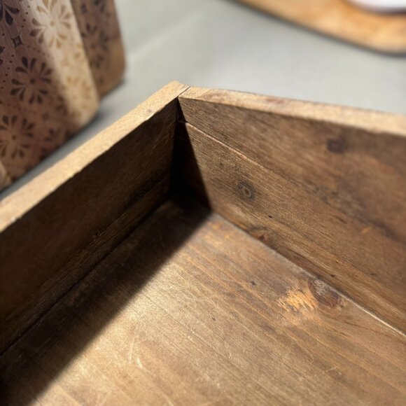 Rustic Wooden Caddy – Farmhouse Organization & Decorative Catch-All - Picture 14 of 15